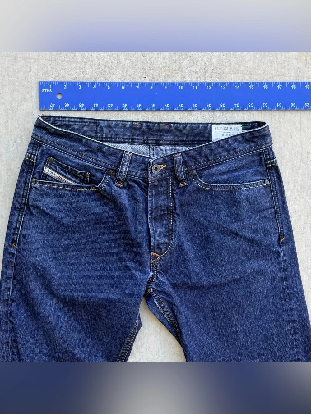 Diesel Viker Jeans Men Size 32x34 Straight Fit Made In Italy Wash 0089Z